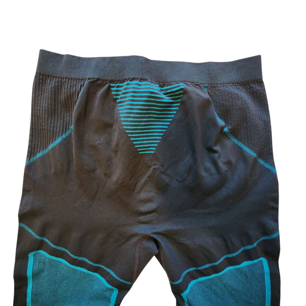 Nooyme Bamboo Compression Legging Base Layer Athletic Cycling teal & black sz L - Picture 8 of 8